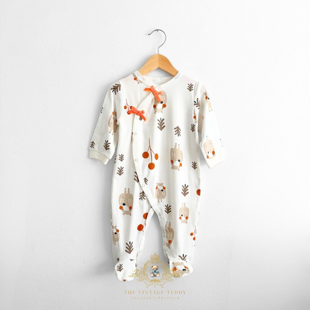 NWT Cute Baby Sleep N' Play Pajamas Romper Footed One-Piece Woodland Bear 9-12M